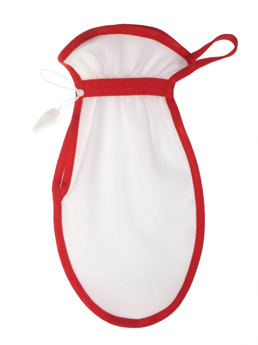 Рукавица для пилинга тела из плотного крепового шёлка (средний пилинг), красный
