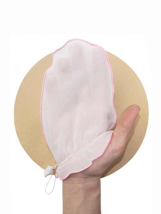 Мини-рукавица для умывания лица из крепового шёлка 