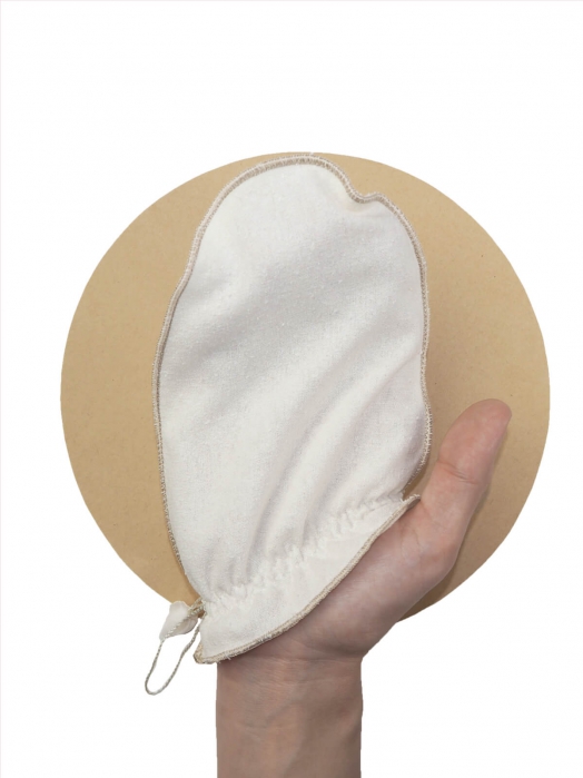 Мини-рукавица для умывания лица из дикого буретного шёлка