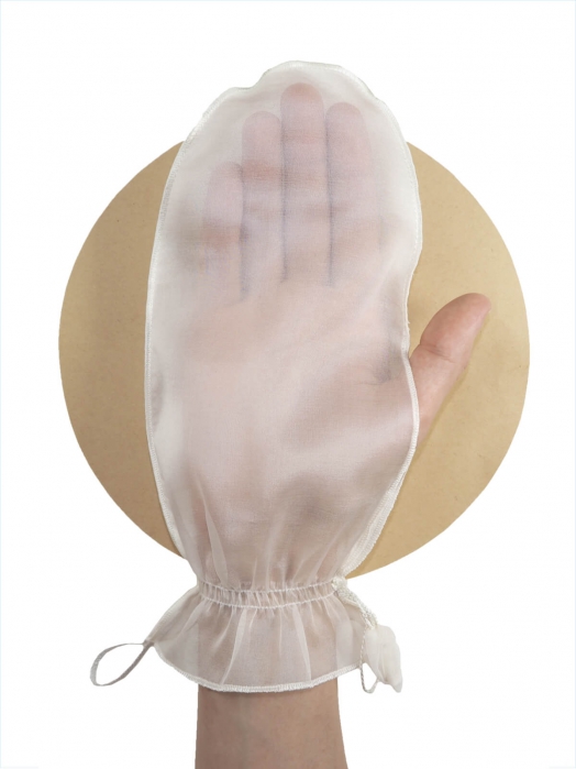 Шёлковая комби-рукавица для лица 2 в 1 (органза/тусса)
