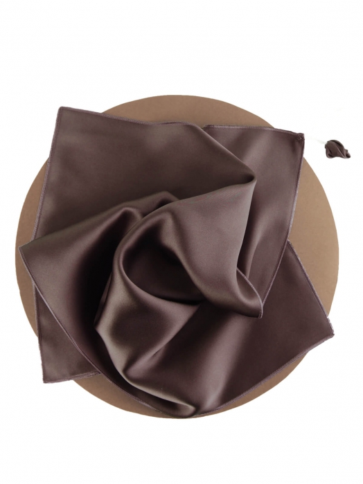 Шёлковое полотенце для лица (32х50), тёмно-коричневый
