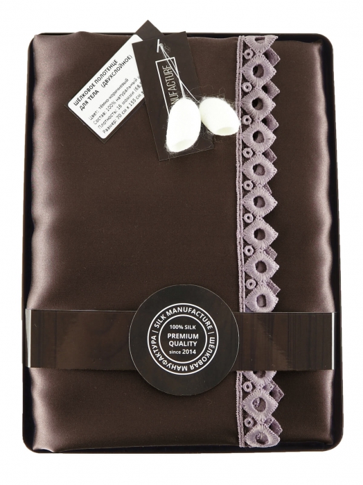 Шёлковое полотенце для тела (70х155), тёмно-коричневый