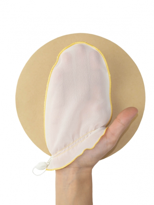 Мини-рукавица для умывания лица из крепового шёлка (для комбинированной кожи), жёлтый