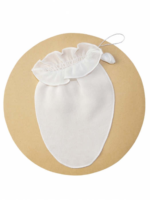 Мини-рукавица для умывания лица из крепового шёлка (для комбинированной кожи), белый