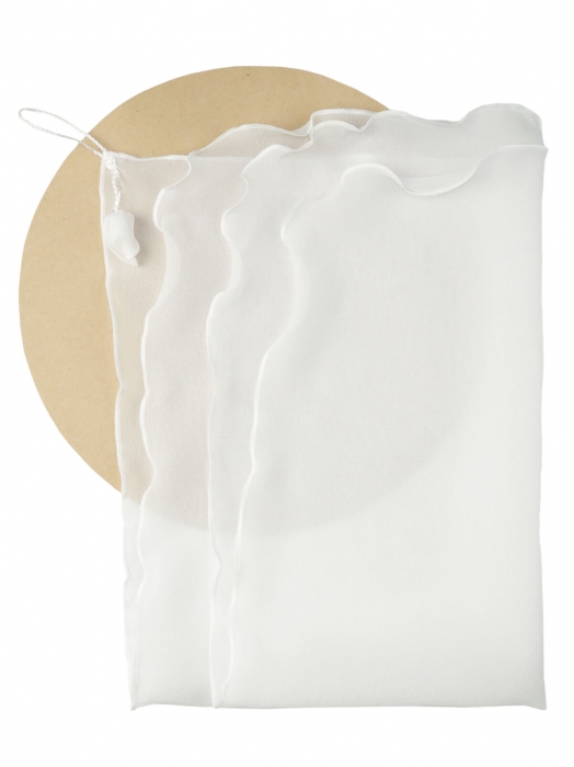 Салфетка для умывания лица из крепового шёлка (для комбинированной кожи),  белый