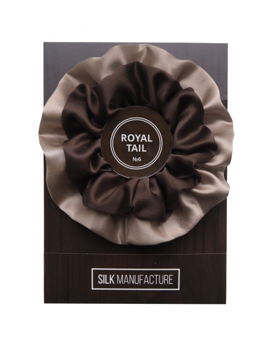 Шёлковая резинка для волос  ROYAL TAIL, бронзовый и шоколадный