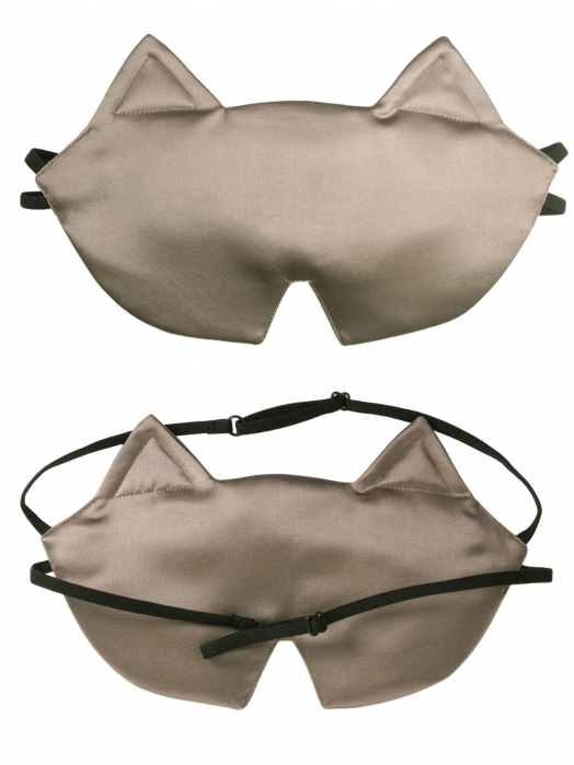 Пятислойная маска для сна из трёх видов натурального шёлка, BRONZE CAT