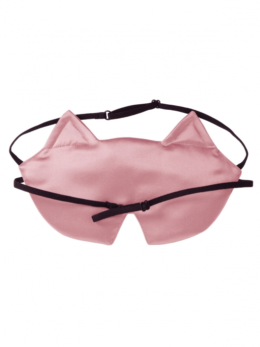 Пятислойная маска для сна из трёх видов натурального шёлка, PINK CAT