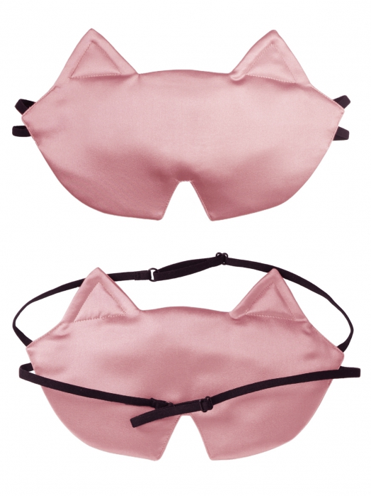 Пятислойная маска для сна из трёх видов натурального шёлка, PINK CAT