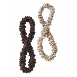 Шёлковая резинка для волос CURLY TAIL (2 шт), бронзовый и шоколадный